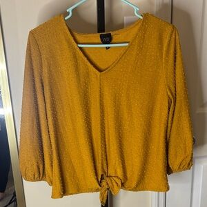 W5 Mustard Yellow Textured Blouse
